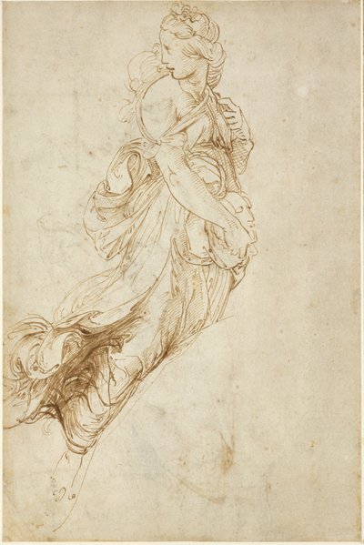 Estudio para la figura de Melpómene (recto) de Raffaello Sanzio Raphael